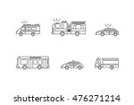 Car Thin Line Icons Set for Web on White Background. Vector illustration