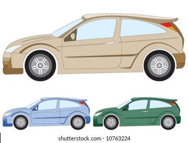 the car in three different color