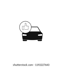 car and thumb up. concept of a good car. vector design EPS10