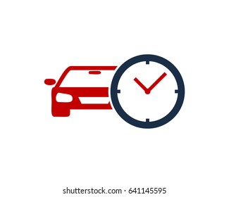 Car Time Icon Logo Design Element