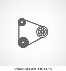 Car Timing Belt Flat Icon On White Background 