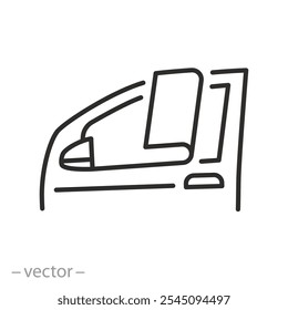 ícone de pintura de carro, filme de aderência para carro, filme de proteção solar para janela automática, sinal de linha no fundo branco - ilustração vetorial