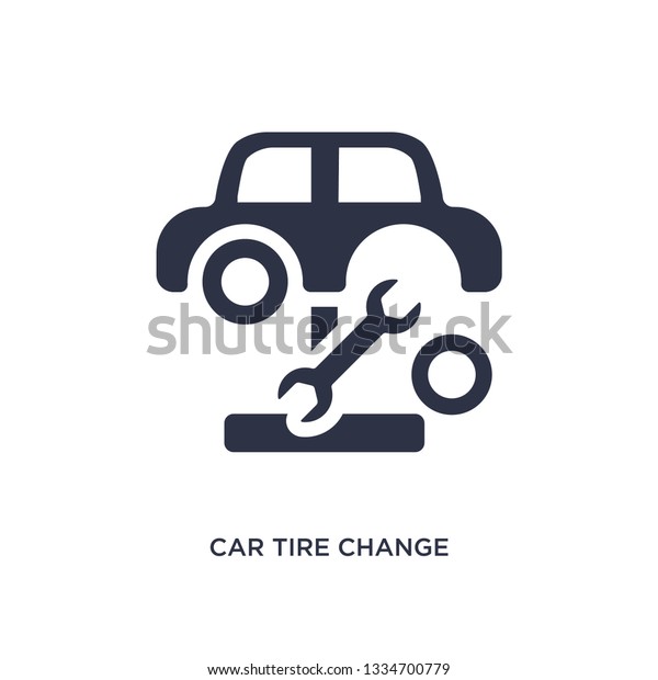 car tire\
change icon. Simple element illustration from mechanicons concept.\
car tire change editable symbol design on white background. Can be\
use for web and mobile.