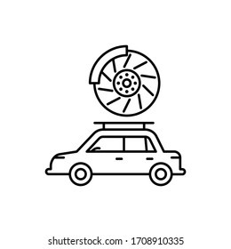 Car tire change, car repair icon. Simple line, outline vector elements of garage icons for ui and ux, website or mobile application