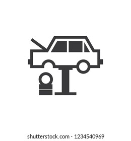 Car tire change vector icon