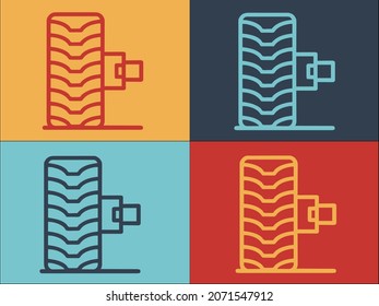 Car Tire Fix Logo, Simple Flat Icon of auto,repair,mechanic