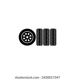 Icono de vector plano de neumático de coche. Símbolo sólido simple aislado sobre fondo blanco
