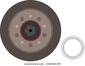 Material de imagen del anillo del cubo del neumático del coche