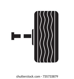 car tire icon flat black