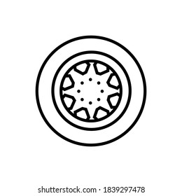 car Tire icon line style for  web design