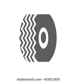 Car tire icon on the white background. Vector illustration