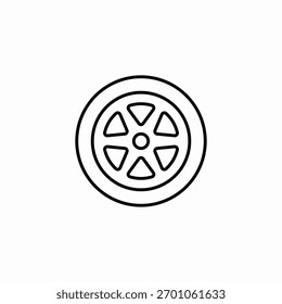 Vector de signo de icono de neumático de coche
