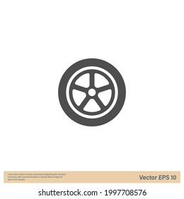 elemento de diseño simple del icono del neumático del automóvil 