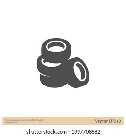 car tire icon simple design element 