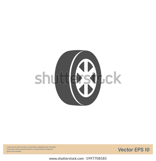car tire icon simple\
design element 