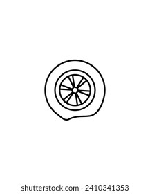 icono del neumático del coche, icono de la mejor línea del vector.