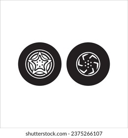 CAR TIRE ICON VECTOR ILLUSTRATION SYMBOL DESIGN