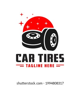 car tire illustration logo design