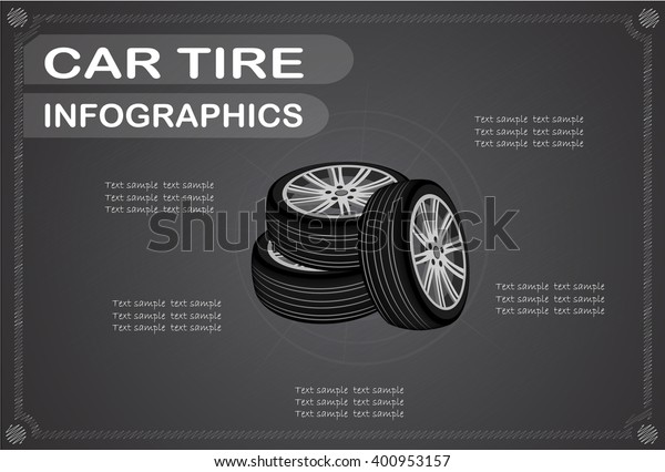 Car tire \
infographics, Vector\
illustration.