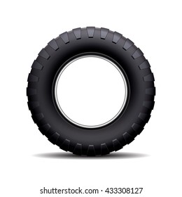Car tire isolated on white background.