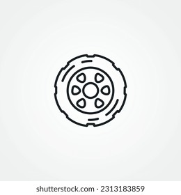 car tire line icon. new car Wheel outline icon.