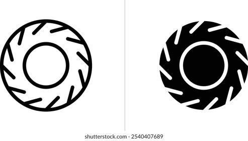 Car tire lined icon. Editable Stroke. Vector illustration