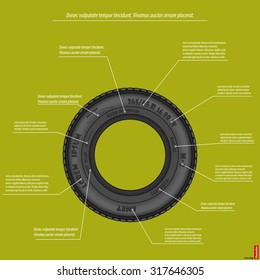 Car tire marking scheme. Vector illustration eps 10