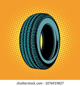 car tire one. Pop art retro vector illustration comic cartoon kitsch drawing