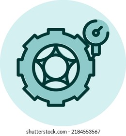 Car tire pressure, illustration, vector on a white background.