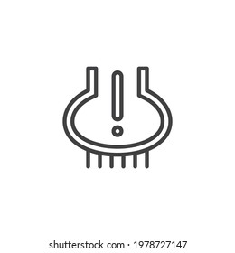 Car tire pressure indicator line icon. linear style sign for mobile concept and web design. Tire Pressure outline vector icon. Symbol, logo illustration. Vector graphics
