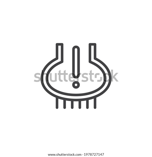 Car tire pressure\
indicator line icon. linear style sign for mobile concept and web\
design. Tire Pressure outline vector icon. Symbol, logo\
illustration. Vector\
graphics