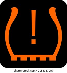 Car tire pressure warning system sign vector