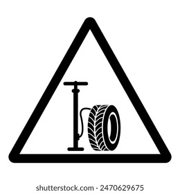Car Tire Pump Symbol Sign, Vector Illustration, Isolate On White Background Label .EPS10