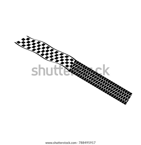 car\
tire and racing flags isolated on white\
background