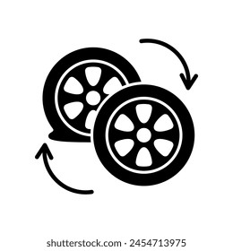 Car tire replacement icon isolated on white background.