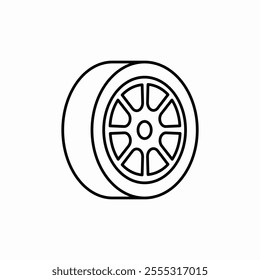 car tire rim icon sign vector