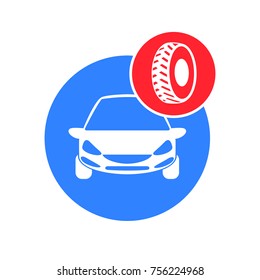 Car tire service vector icon.