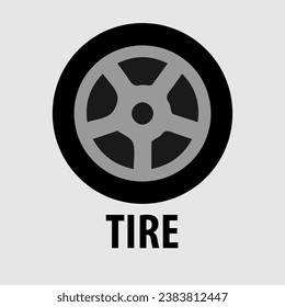 Car Tire Shape Design in black and gray, suitable for website components, logos and others.