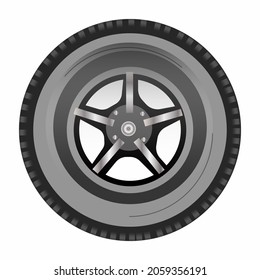 Car tire simple clip art vector model