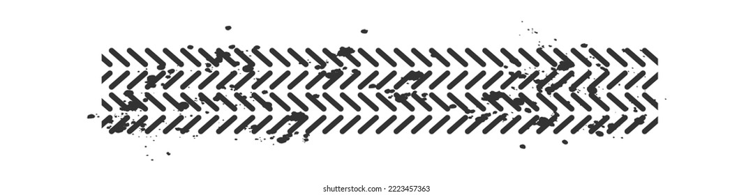 Car tire track flat silhouette