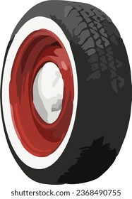 vector de neumático de coche, dibujo de neumáticos de coche
