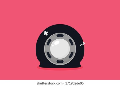 Neumático de Camión. Ilustración de moda plana vectorial.