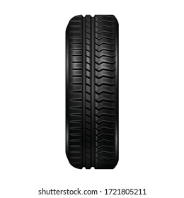 Car tire vector icon. Realistic vector icon isolated on a white background.