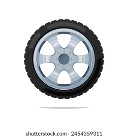 Car tire vector isolated on white background.