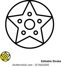 Car Tire Vector Line Icon