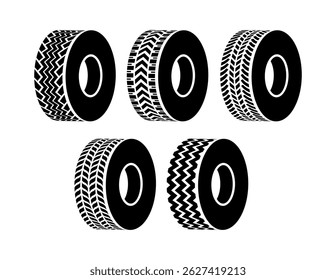 Car tire vector on black colour