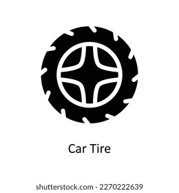 Car Tire Vector  Solid Icons. Simple stock illustration stock