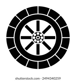 car tires  icon vector on white background