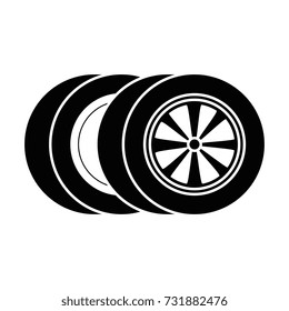 car tires isolated icon