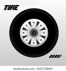 CAR TIRES AND WHEELS GRAPHIC VECTOR DESIGN SIMPLE